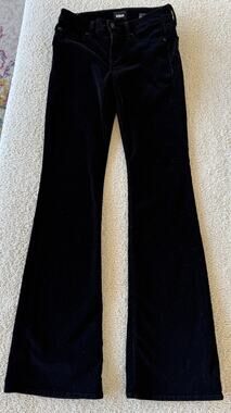 Hudson Drew Velvet Jeans Women Black Mid Rise Bootcut Flare Pants Size 26